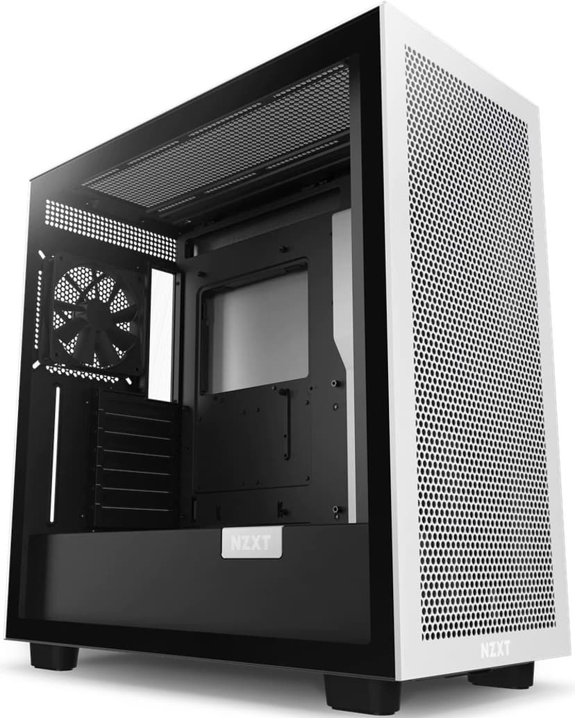 NZXT H7 Flow Matte White / Black Mid Tower Case Midi Tower Hvid, Sort