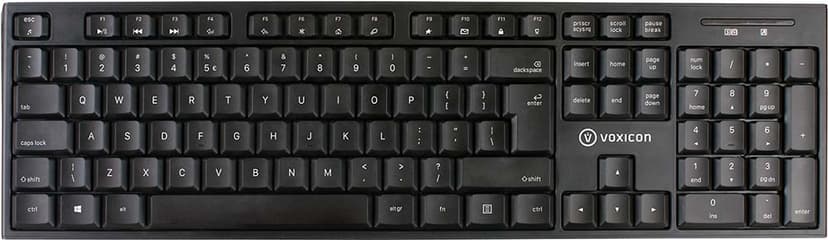 Voxicon DK-200WL/INT tangentbord RF Trådlös QWERTY Amerikanskt internationellt Svart Trådlös Amerikanskt internationellt