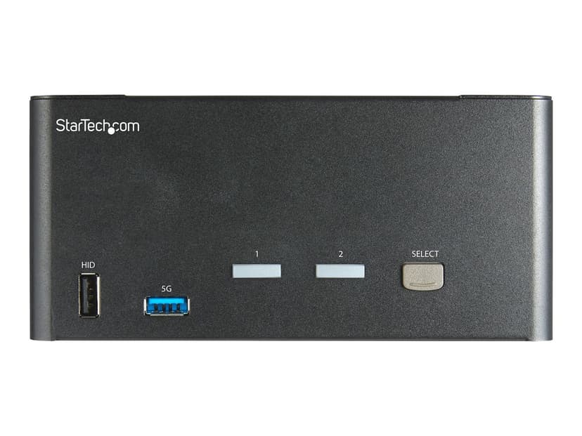 Startech StarTech.com 2 Port Triple Monitor KVM HDMI Switch, 4K 60Hz Ultra HD HDR, Desktop Hub 4K HDMI 2.0 KVM Schakelaar met 2x USB 3.0 (5Gbps) & 4x USB 2.0 HID, Audio, Hotkey Switching, TAA