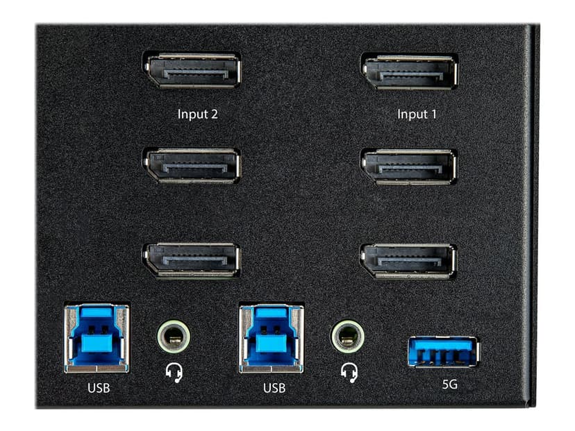 Startech StarTech.com 2 Port Triple Monitor KVM HDMI Switch, 4K 60Hz Ultra HD HDR, Desktop Hub 4K HDMI 2.0 KVM Schakelaar met 2x USB 3.0 (5Gbps) & 4x USB 2.0 HID, Audio, Hotkey Switching, TAA