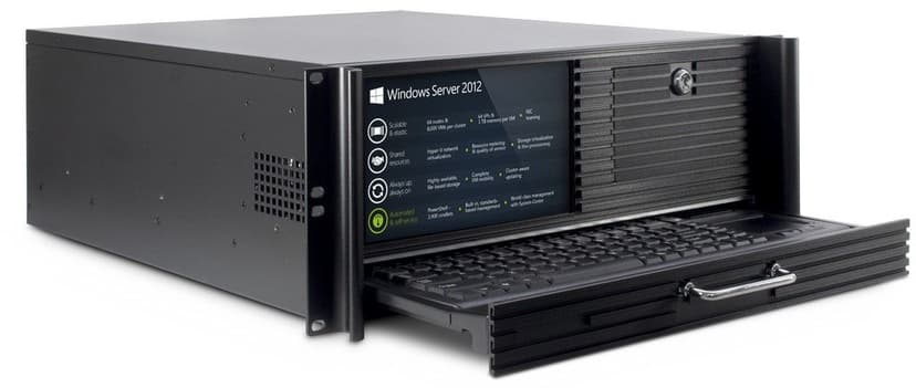 Inter-Tech 4U 4452-TFT med indbygget skærm/tastatur Rack Sort