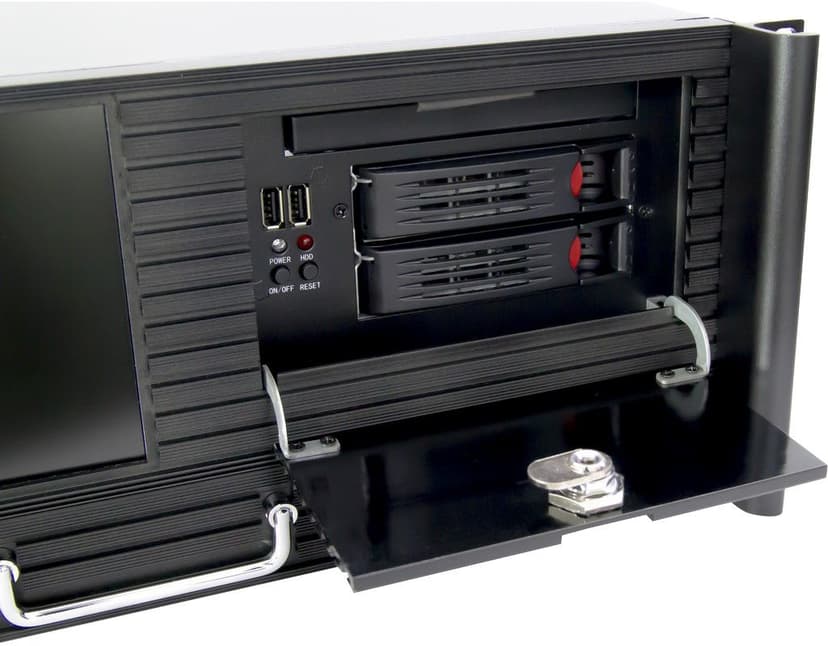 Inter-Tech 4U 4452-TFT med innebygd skjerm/tastatur Rack Sort
