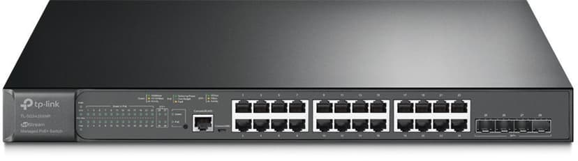 TP-Link JetStream TL-SG3428XMP netværksswitch Administreret L2+ Gigabit Ethernet (10/100/1000) Strøm over Ethernet (PoE) 1U Sort