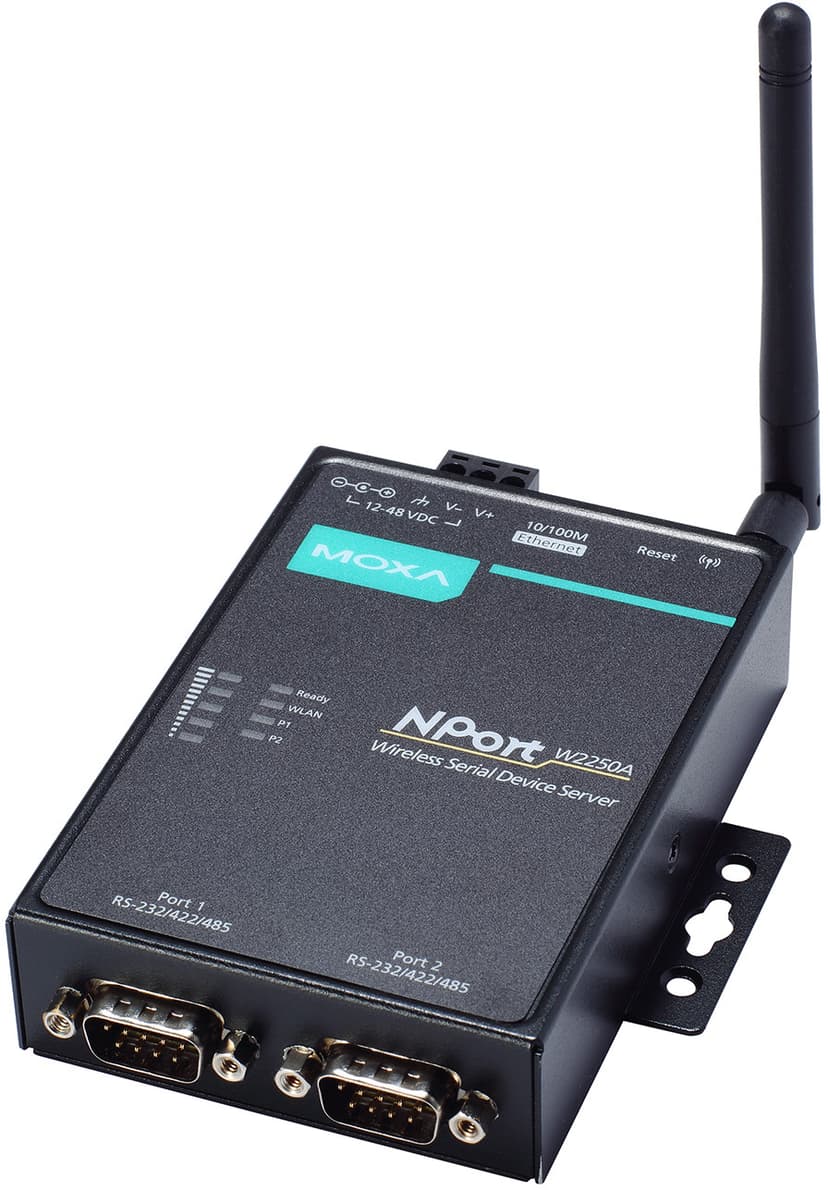 Moxa NPort W2250A 2-porters trådløs enhetsserver