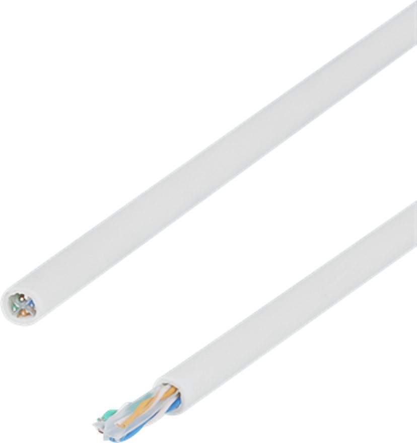 Deltaco Bulkkabel (slim) Nej Cat6a 100m Vit