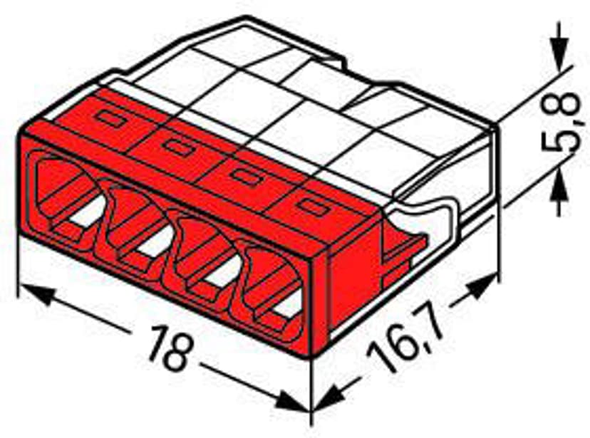 Wago 2273-203 4-Way Compact Slicing Connector 100-Pack