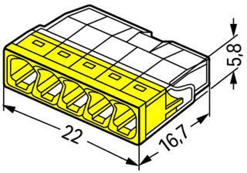 Wago 2273-203 8-Way Compact Slicing Connector 50-Pack