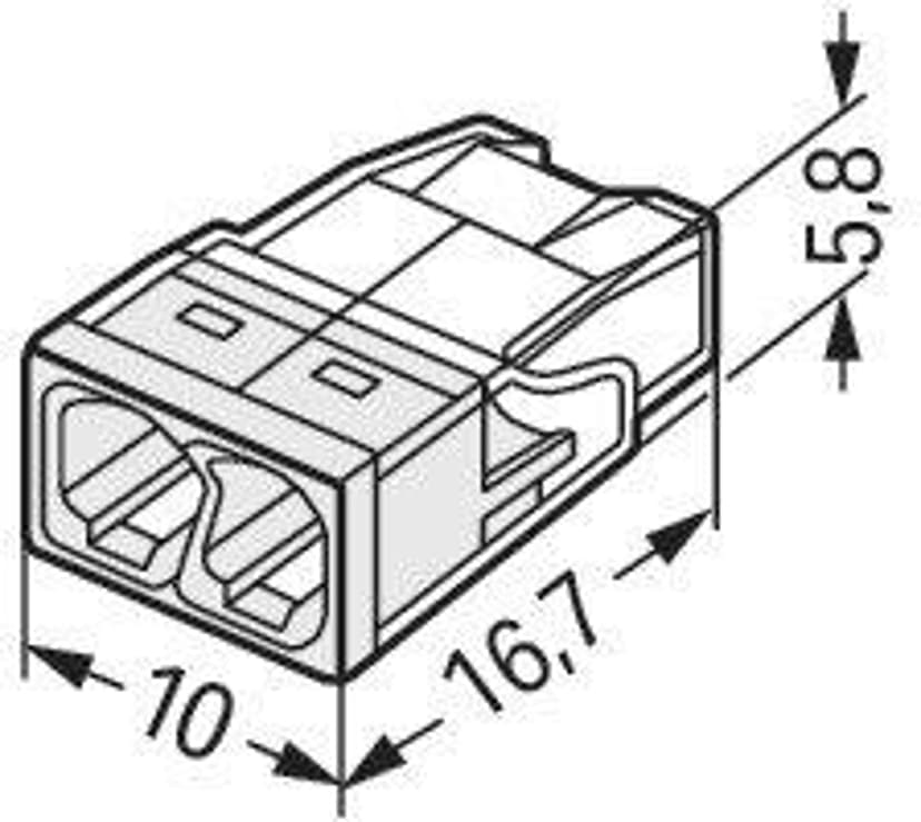 Wago 2273 Toppklämma 2-pols 0.5-2.5mm 100-Pack