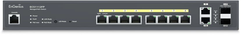 Engenius ECS1112FP nettverkssvitsj Håndtert L2+ Gigabit Ethernet (10/100/1000) Strøm over Ethernet (PoE) Sort