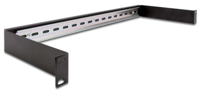 Delock Rackmonterad DIN-räls 19" 1U Svart