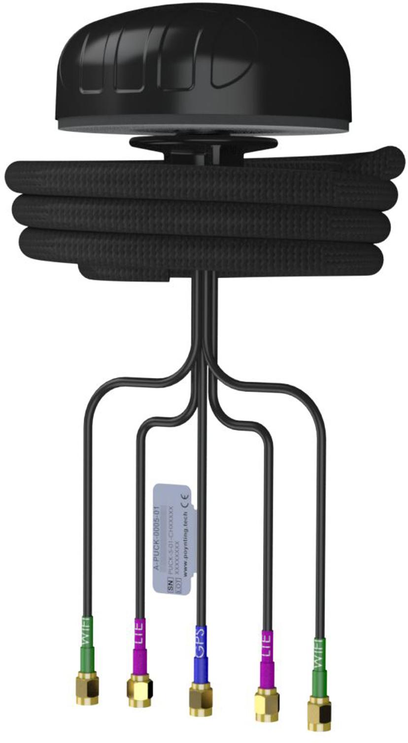 Poynting PUCK-12 ympärisäteilevä antenni, Bluetooth ja 2X2 MIMO Wi-Fi, musta
