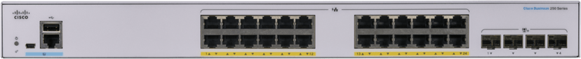 Cisco CBS250 24G 4SFP+ PoE 370W Smart Switch