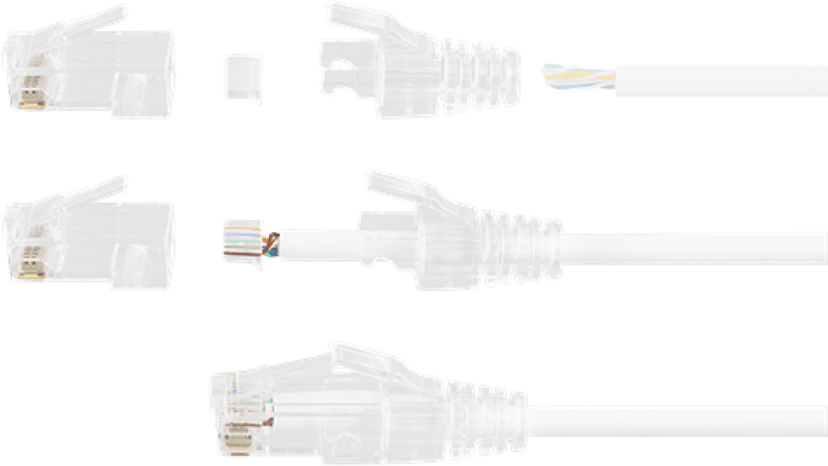 Deltaco Liitin (Slim) CAT6a UTP RJ45, 20 kpl