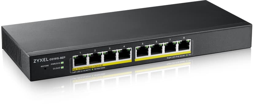 Zyxel Nebula GS1915-8EP PoE 60 watt Svitsj