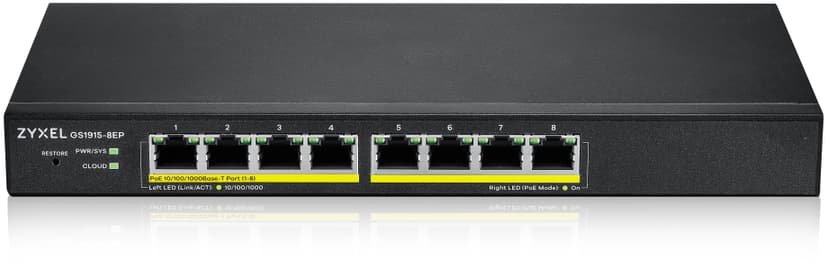 Zyxel Nebula GS1915-8EP PoE 60 watt Svitsj