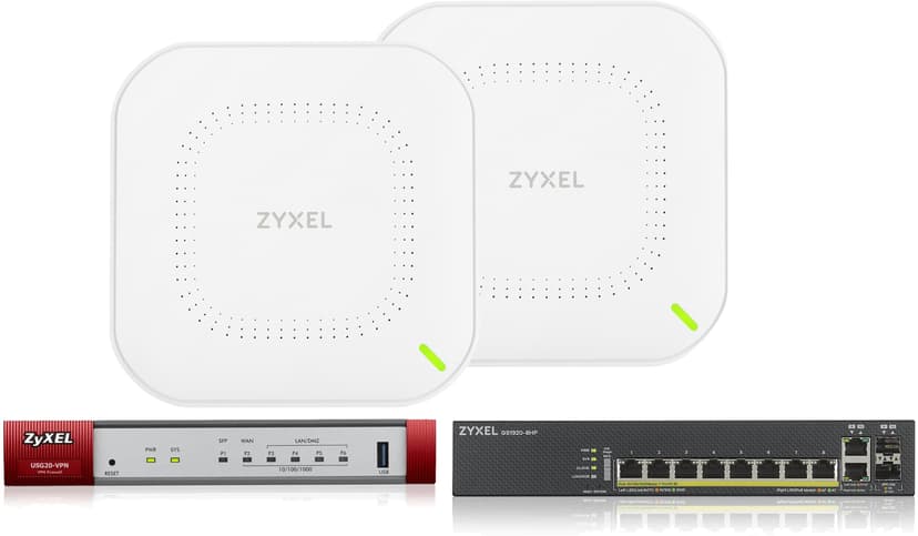 Zyxel Nebula Simplicity-startpakke (tre aksesspunkter, en VPN-ruter og PoE-svitsj)