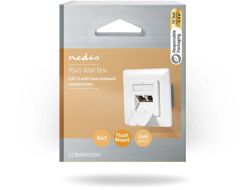 Nedis Nettverksuttak CAT6 2-porter