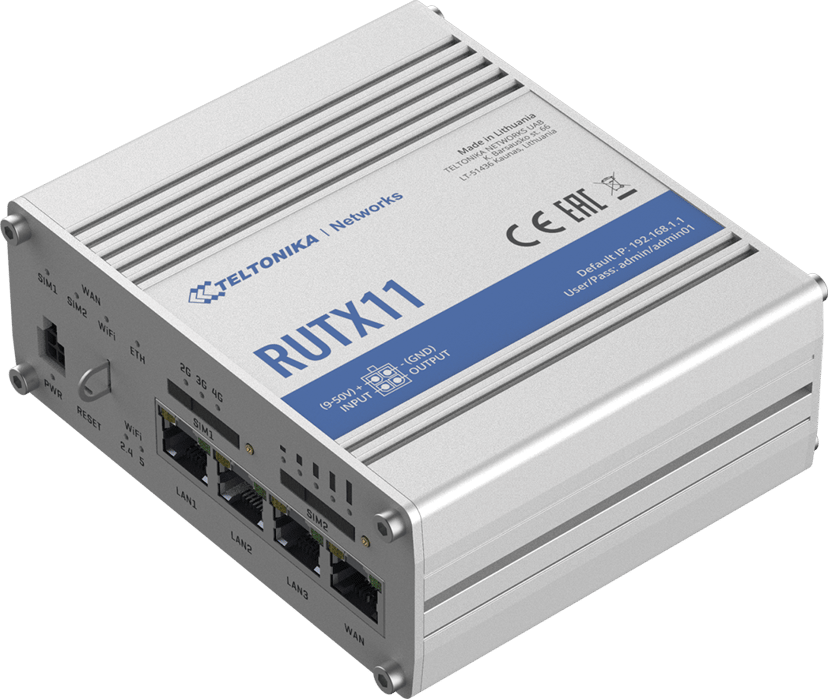 Teltonika RUTX11 LTE CAT6 Industrial Cellular Router