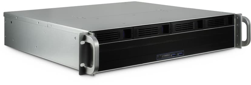 Inter-Tech 2U 2404S Storage Chassi Rack Silver, Svart