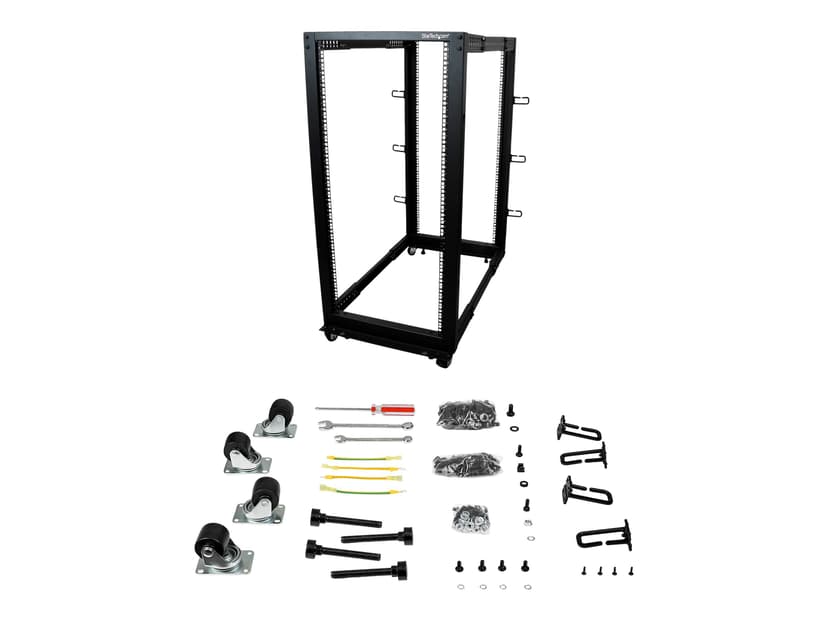 Startech 25U Adjustable Depth Open Frame 4 Post Server Rack