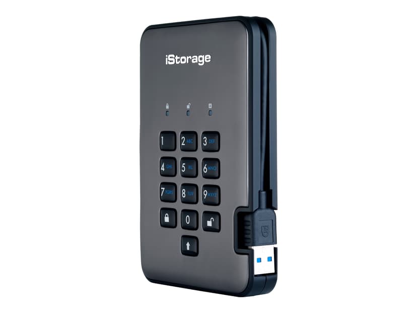 Istorage Diskashur PRO2 SSD 256-BIT 512GB Classified USB Type-A Zwart, Grafiet