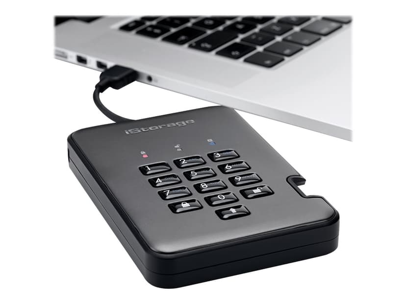 Istorage diskAshur PRO2 SSD 256-BIT 256GB NATO Classified USB-A Svart, Grafitt