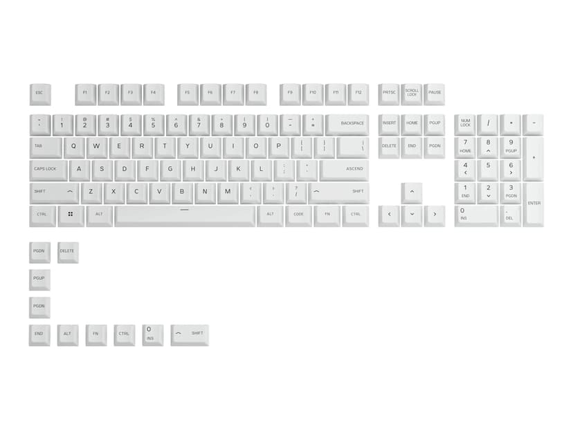 Glorious GPBT Keycaps ISO Nordic-Layout Arctic White