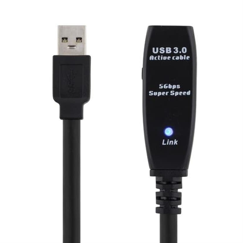 Deltaco USB3-1002 5m USB A USB A Svart