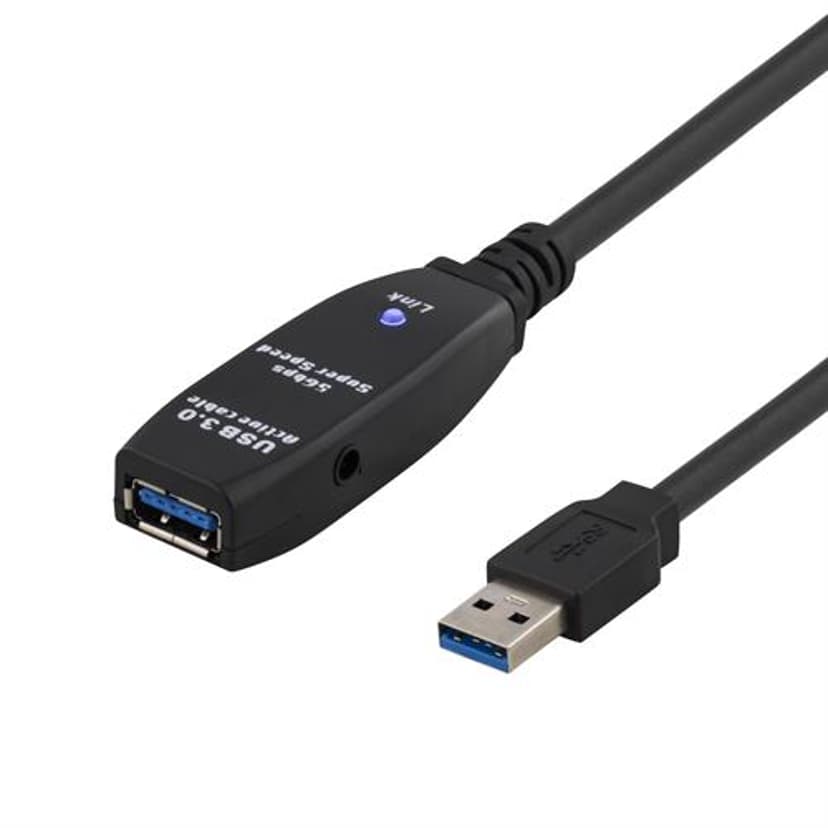 Deltaco USB3-1002 5m USB A USB A Svart