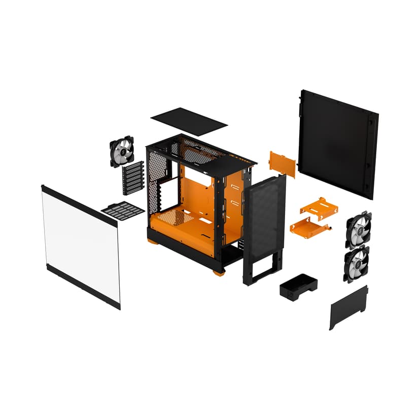 Fractal Design Pop Air Tower Musta, Oranssi Torni Musta, Oranssi