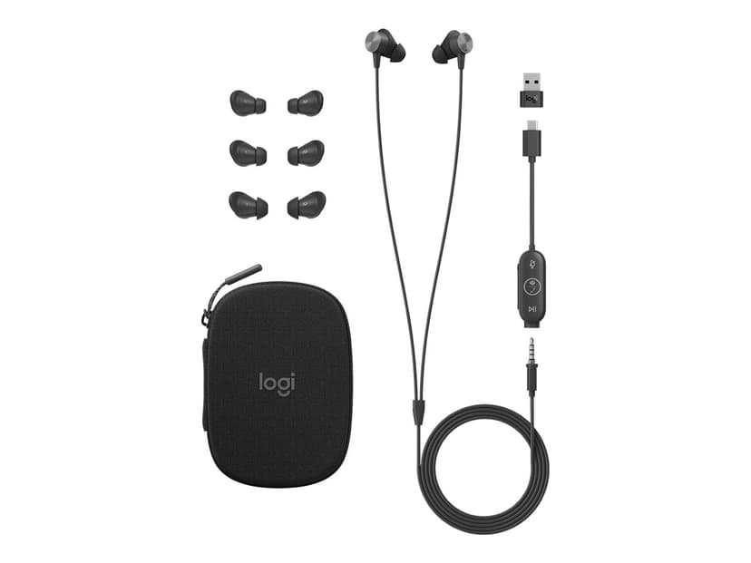 Logitech Zone Wired Earbuds USB-C Microsoft Teams Grafiitti