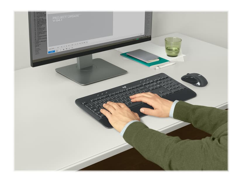 Logitech 920-008923 toetsenbord Inclusief muis Kantoor RF Draadloos QWERTY US International Zwart Draadloos US International