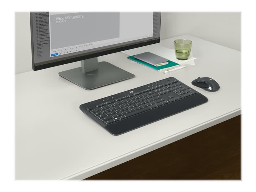 Logitech 920-008923 toetsenbord Inclusief muis Kantoor RF Draadloos QWERTY US International Zwart Draadloos US International