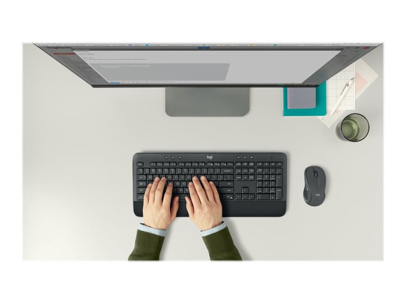 Logitech 920-008923 toetsenbord Inclusief muis Kantoor RF Draadloos QWERTY US International Zwart Draadloos US International