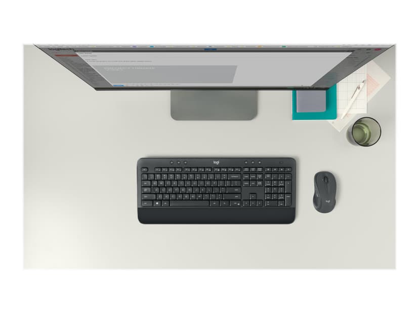 Logitech 920-008923 toetsenbord Inclusief muis Kantoor RF Draadloos QWERTY US International Zwart Draadloos US International