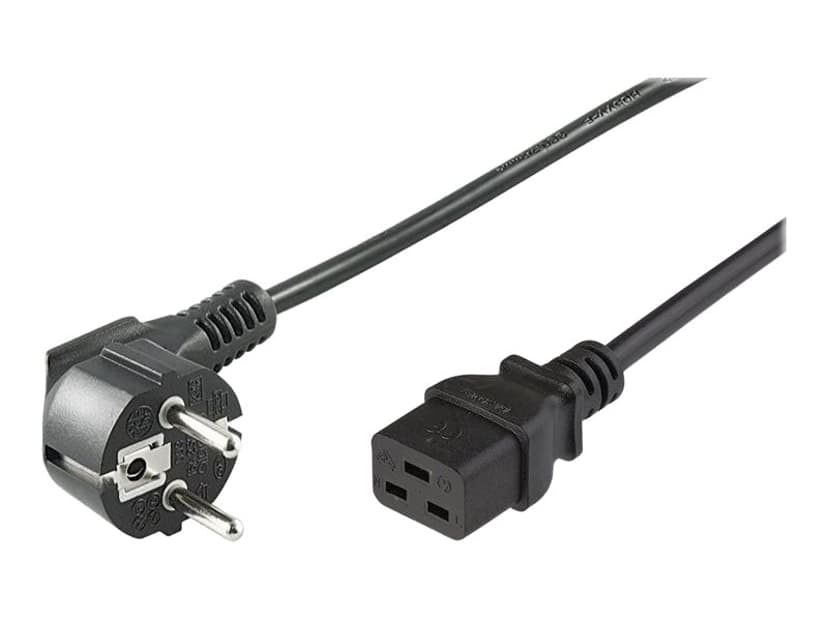 Microconnect PE0771901 strömkablar Svart 1 m CEE7/7 C19 coupler 1m CEE7/7 C19 coupler Svart