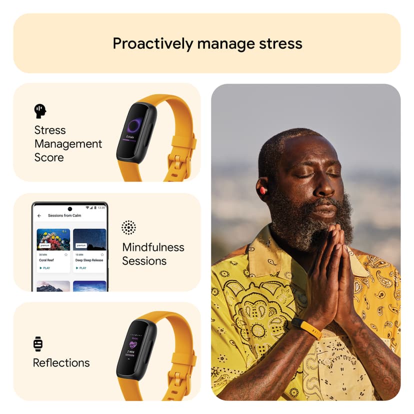 Fitbit Inspire 3 Black/Morning Glow