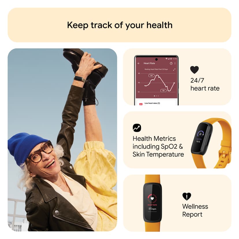 Fitbit Inspire 3 Black/Morning Glow