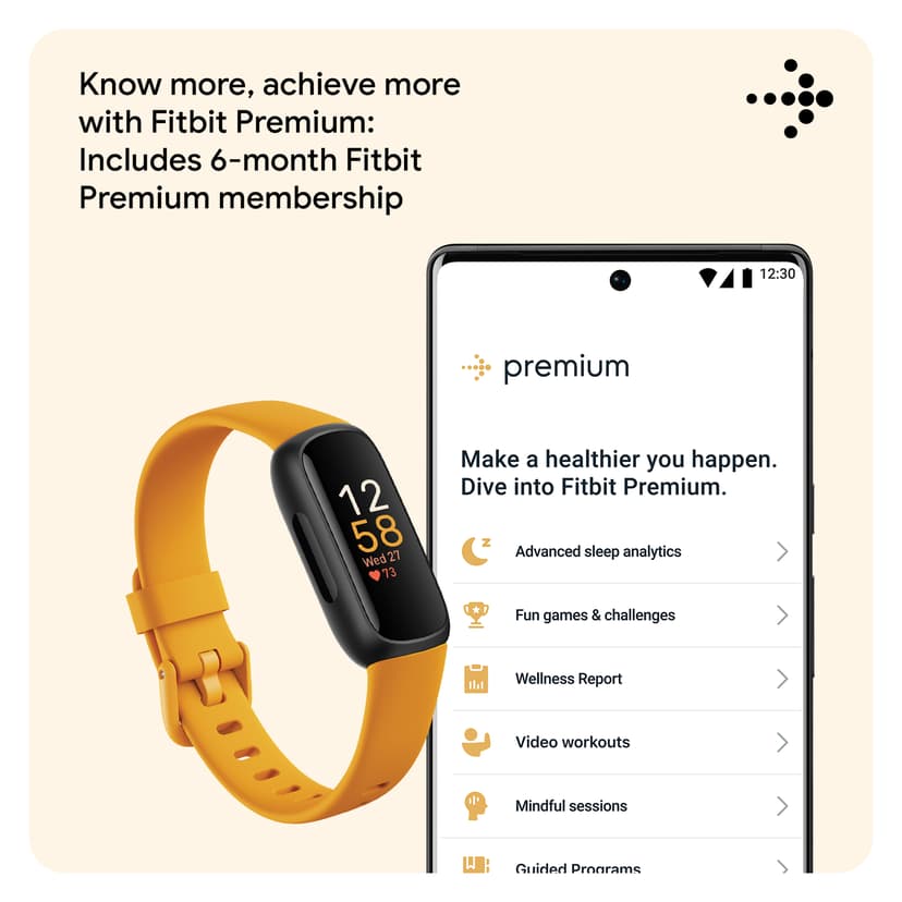 Fitbit Inspire 3 Black/Morning Glow