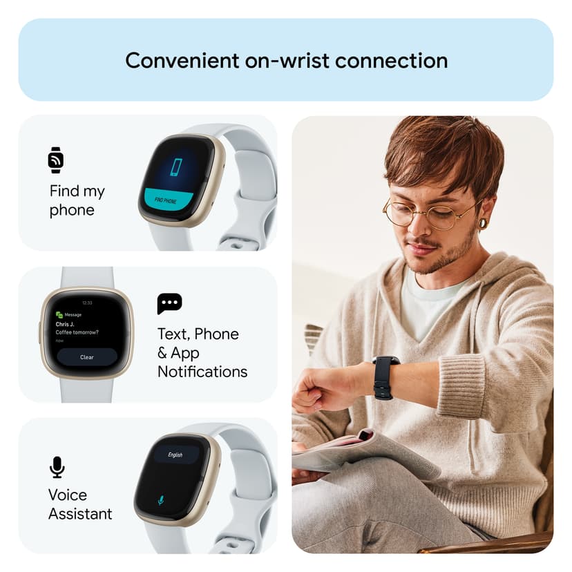 Fitbit Sense 2 Blue Mist / Soft Gold