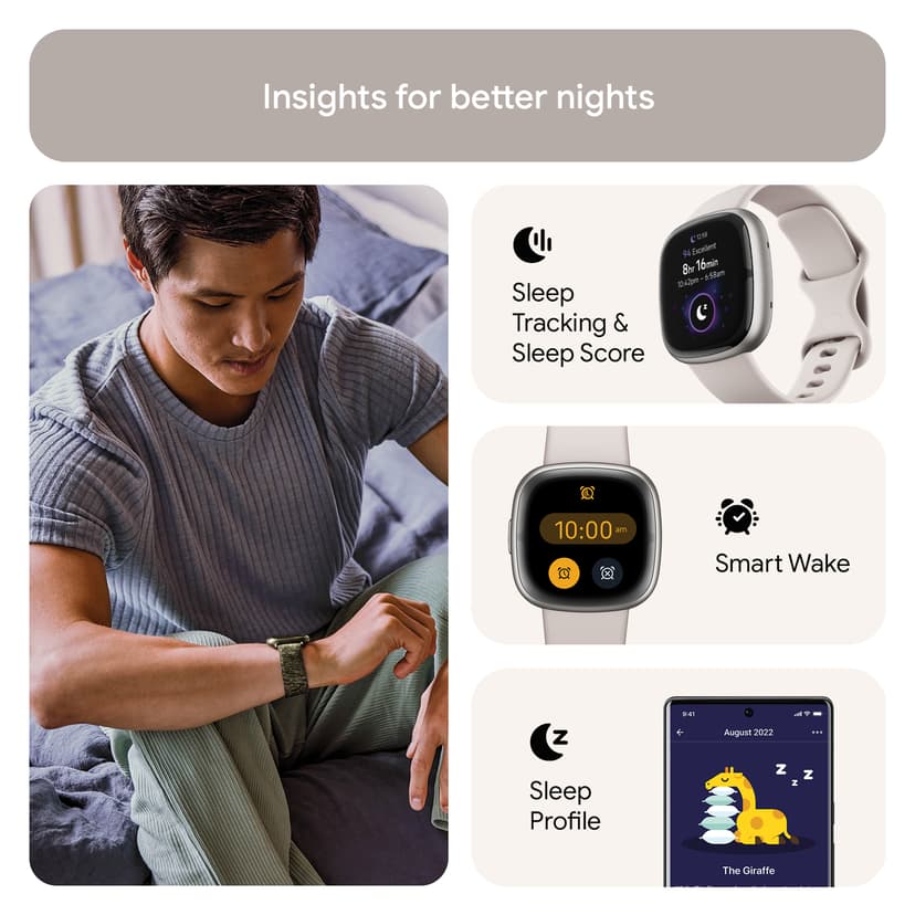 Fitbit Sense 2 Lunar White/Platinum