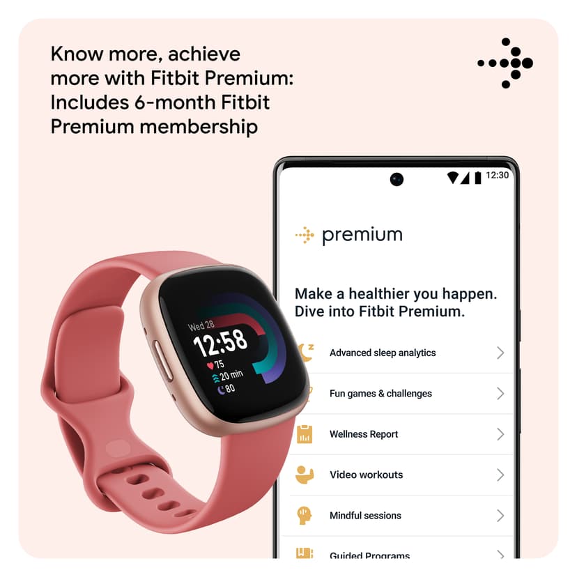 Fitbit Versa 4 Pink Sand/Copper Rose