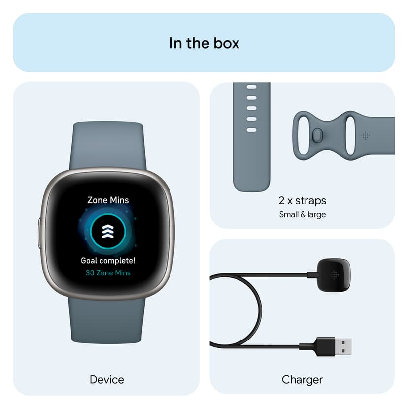 Fitbit Versa 4 Waterfall Blue/Platinum Platimun