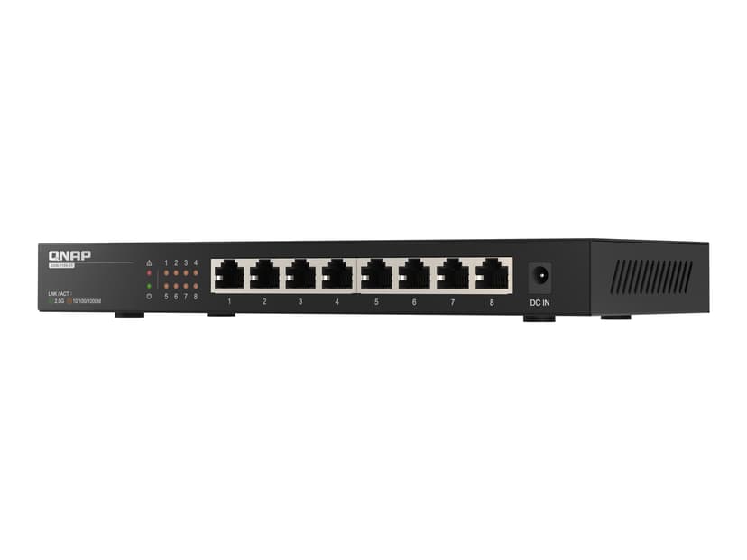 QNAP QSW-1108-8T nätverksswitchar Ohanterad 2.5G Ethernet (100/1000/2500) Svart