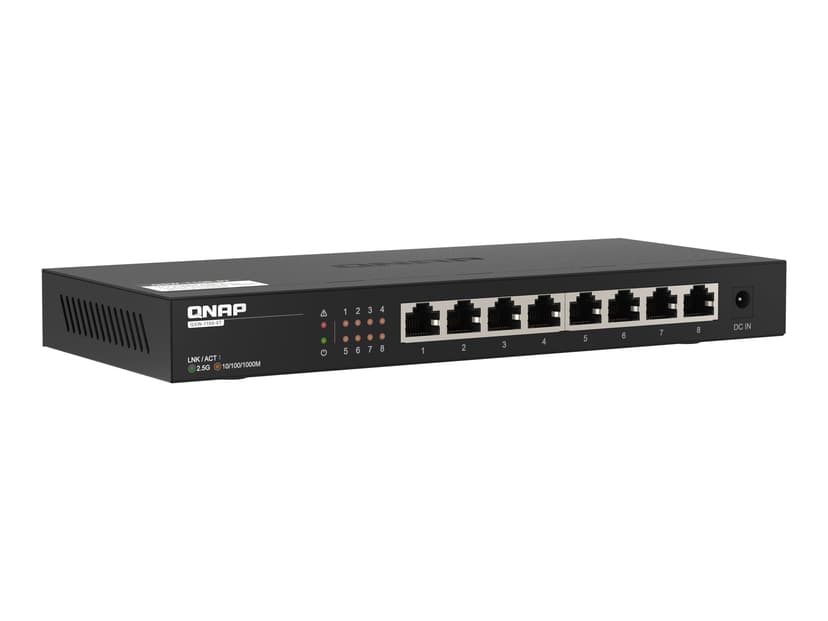 QNAP QSW-1108-8T nätverksswitchar Ohanterad 2.5G Ethernet (100/1000/2500) Svart
