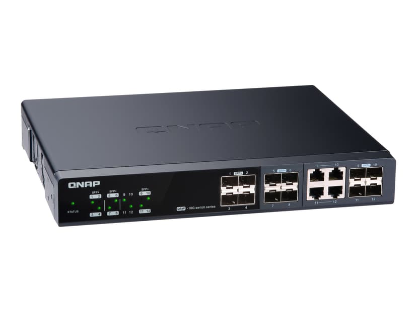 QNAP QSW-M1204-4C nettverkssvitsj Håndtert 10G Ethernet (100/1000/10000) Sort