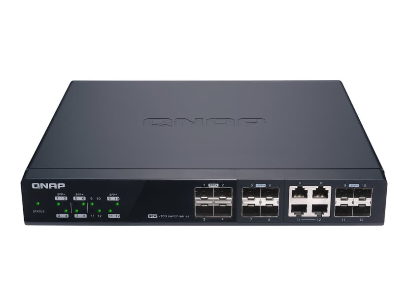 QNAP QSW-M1204-4C nätverksswitchar hanterad 10G Ethernet (100/1000/10000) Svart