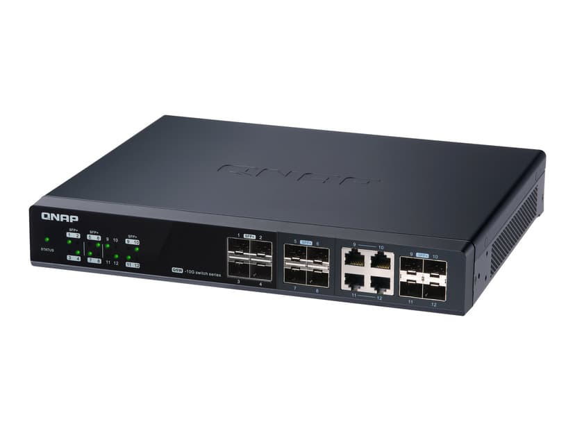 QNAP QSW-M1204-4C nätverksswitchar hanterad 10G Ethernet (100/1000/10000) Svart