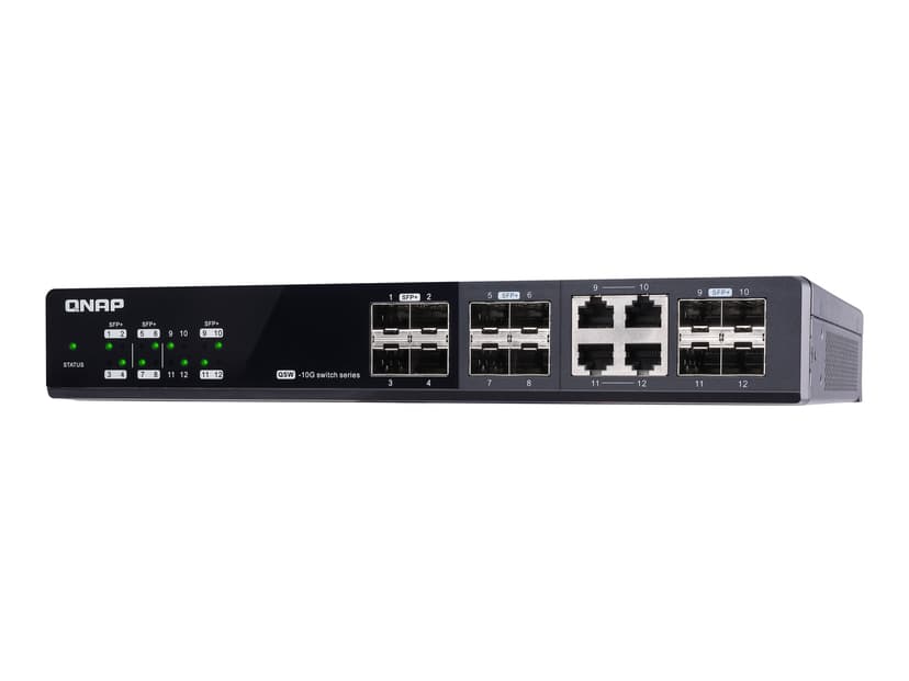 QNAP QSW-M1204-4C nätverksswitchar hanterad 10G Ethernet (100/1000/10000) Svart