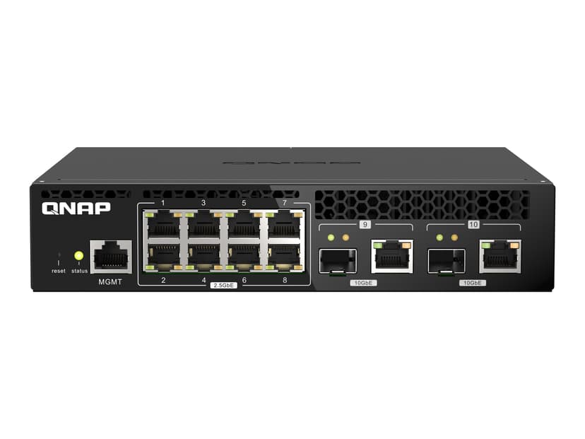 QNAP QSW-M2108R-2C verkkokytkin Hallittu L2 2.5G Ethernet (100/1000/2500) Power over Ethernet -tuki musta